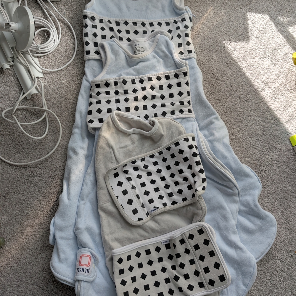 Nanit Baby Swaddle Set - Blue and Gray